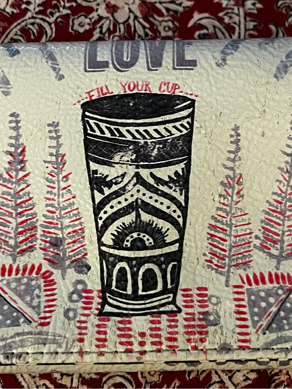 Papaya Art Tri Fold Wallet 8x4 “Love Fill Your Cup” Discontinued